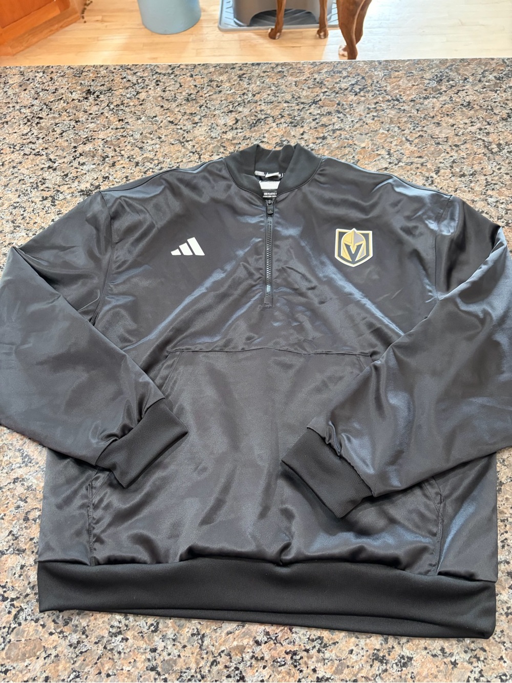 adidas Black Vegas Golden Knights Half-Zip Pullover